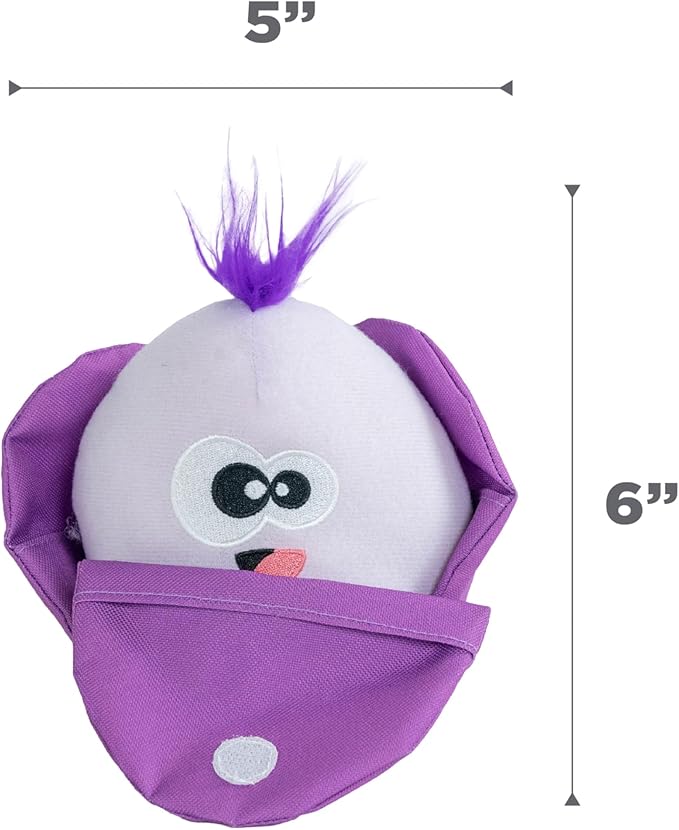 Outward Hound by Nina Ottosson Hide N' Find Interactive Plush Dog Puzzle, Durable Dog Toy, Plush Enrichment Toys, Cauliflower, Purple