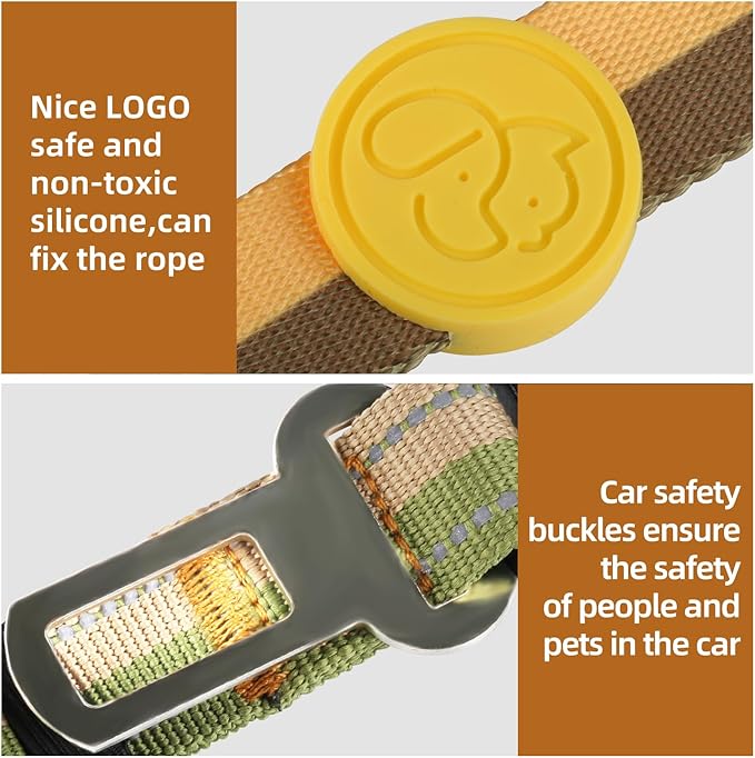 ‌EVERKING 6ft Hands-Free Dog Leash - 6-in-1 Adjustable with 360° Rotating Buckle, Night Reflective & Shock Absorbing for Large/Small Dogs (Up to 120lbs) (Golden)