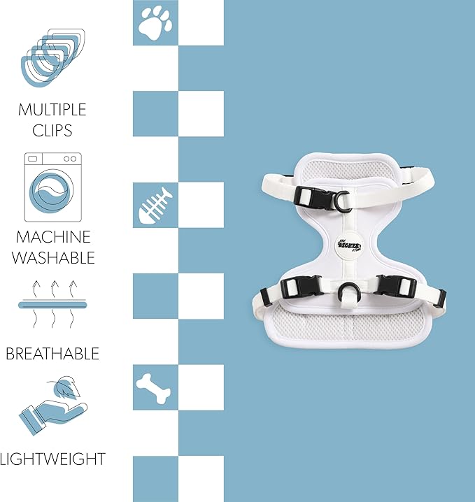 HNS1001F Arlo Small Adjustable Soft Padded No Pull Pet Harness with 3 Buckles and 3 Leash Clips, Seltzer