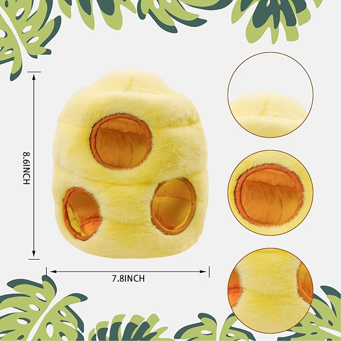 Dog Hide and Seek Toys Puppy Chew Squeaky Toys Plush Mushroom&Bamboo&Shell Hideout Stuffing with Squeakers Animals (Beehive Hideout with 4 Bees)