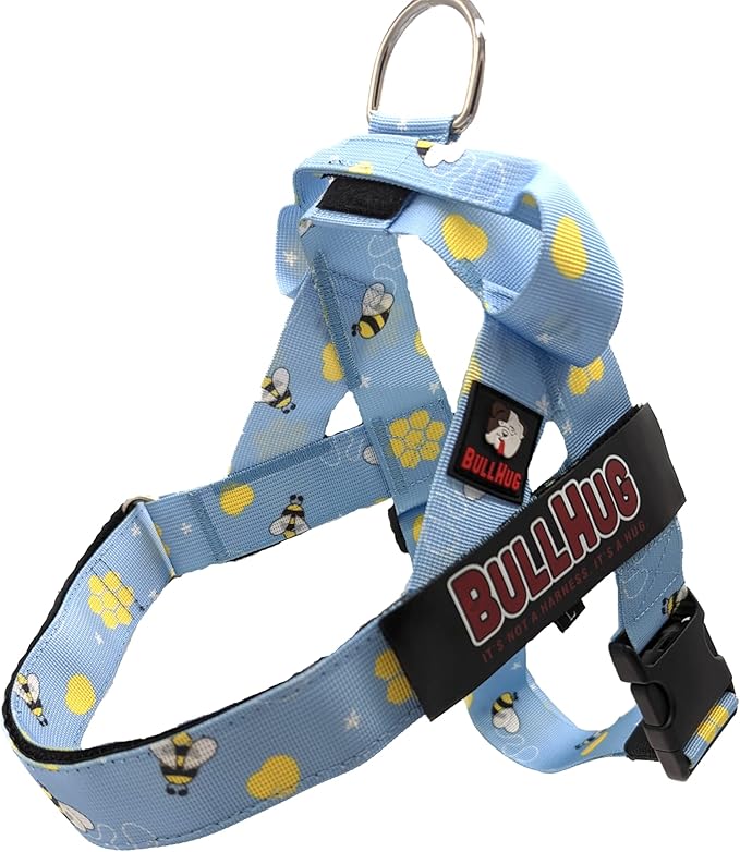 BULLHUG Adjustable Dog Harness– No Pull, No Choke – for English Bulldogs, French Bulldogs, Pugs & Broad-Chested Breeds – Easy, Safe Walks (Bumble BEE, XS)