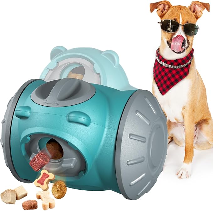 Zamzam Interactive Dog Treat Dispenser Toy with Slow Feeding Enriching Play, Food Dispensing Dog & Cat Toy Enrichment Puzzle for Small, Medium, or Large Breeds, Heavy-Duty ABS Plastic