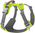 No Pull Dog Harness – Adjustable Reflective Nylon Vest for Small Medium Large Dogs, Escape Proof Training Harness with Leather Control Handle, Lightweight Aluminum Hardware (Green, S)