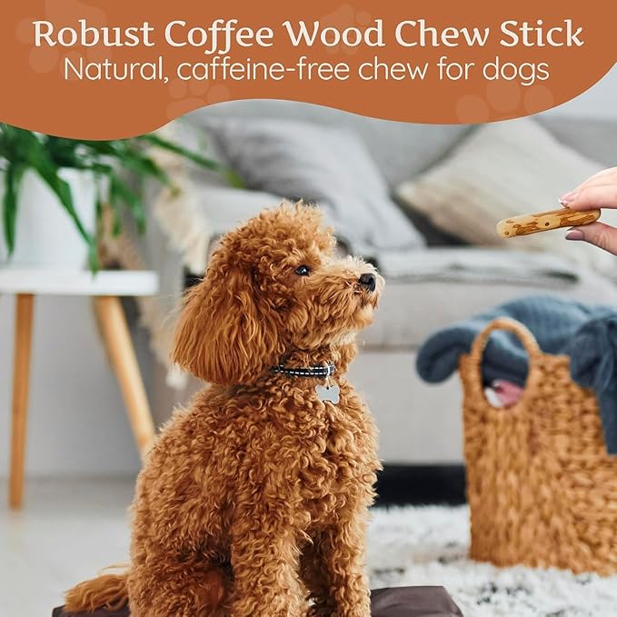 Wildfang® Coffee Wood Dog Chew, XXS – Tough Chew Toys for Aggressive Chewers, Dog Teething Toys for Puppies, Training for Chewing Muscles, Coffee Tree Sticks for XX-Small Dogs (Under 11 lbs) Pack of 3