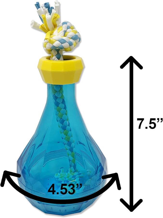 Our Pets IQ Treat Tug & Activity Puzzle Toy - Interactive Rope Toy for Dogs With Treats or Dry Food - Medium 7.5"