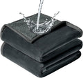 Waterproof Blanket - Travel Blankets Stain Proof, Absorbent, Leakproof, Reversible, Plush Cozy & Washable - Waterproof Couch Cover Ideal for Bed/Couch, Dogs/Cats (80"x90", Silver Gray/Dark Gray)