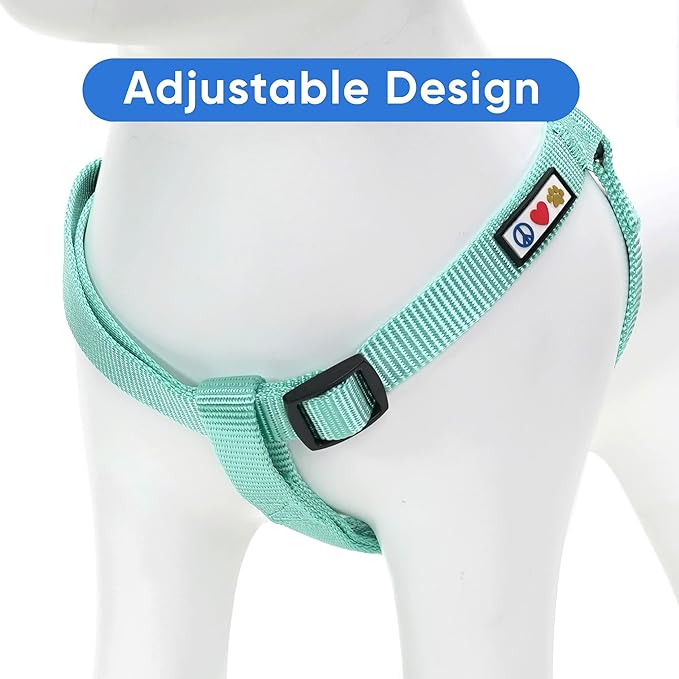 Pawtitas Solid Step-in Dog Harness – Adjustable No-Pull Vest for Puppies to Seniors, Safe & Comfortable S Teal