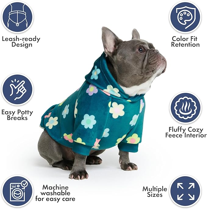 Spark Paws Dog Hoodie – Premium Dog Sweater for Small, Medium, and Large Dogs | Warm Outfits for French Bulldogs, Pitbull, Puppy, Winter Jacket Alternative - Daisy - S
