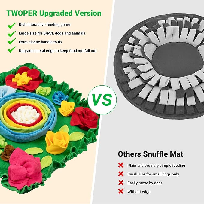Snuffle Mat for Dogs - Interactive Dog Toys to Keep Them Busy | Dog Puzzles Slow Feeder Bowl for Puppy Treat Lick Mat