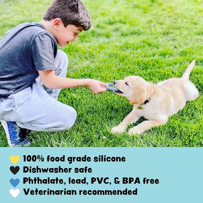 Puppy Teething Rings, Bracelet Food Grade Silicone Chew Toys for Small Dogs and Medium Dog, Puppy Nipping Solution Toys, Chew Toys for Puppies 0-6 Months - Marble Columns