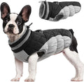FUAMEY Dog Coat for Small Dogs,Waterproof Dog Winter Jacket with Harness Built in Puppy Cold Weather Coats Reflective Pet Vest with Zipper Warm Fleece Dogs Snowsuit Windproof Black XS