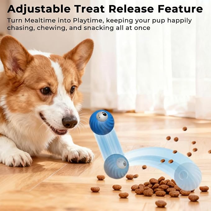 Interactive Treat Dispensing Dog Toys Ball to Keep Them Busy，Moving Pet Food Toy for Small and Medium Dogs，Durable and Puzzle，Cognitive Enrichment Toys，Mentally Stimulating Toy for Boredom