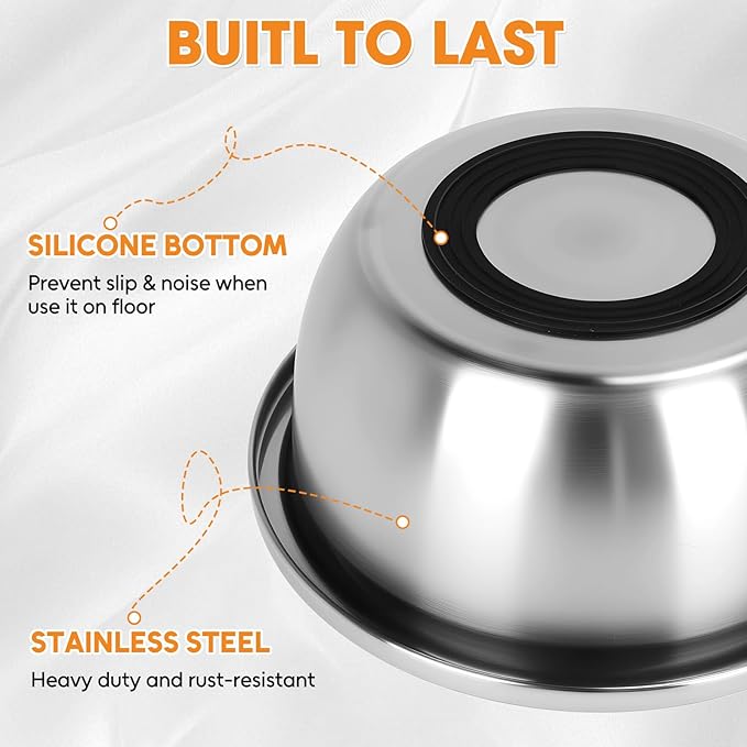 2-in-1 Dog Bowl, ShineMe 2 Pack 7 Cup Kennel Bowls Mountable & Floor Use with Non-Slip Base for Large and Medium Dogs, 56oz Pet Food/Water Bowl