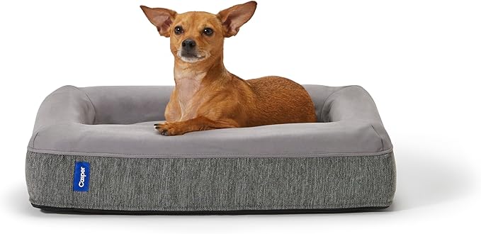 Casper Dog Bed, Plush Memory Foam, Medium, Gray, 25.0"L x 33.0"W x 6.0"Th