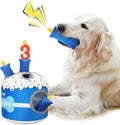 Dog 3rd Birthday Cake Toy Squeaky Interactive Dog Toy Hide and Seek Plush Dogs Puzzle Puppy Toys for Boredom Keep Them Busy for Small Medium Dogs(Blue)