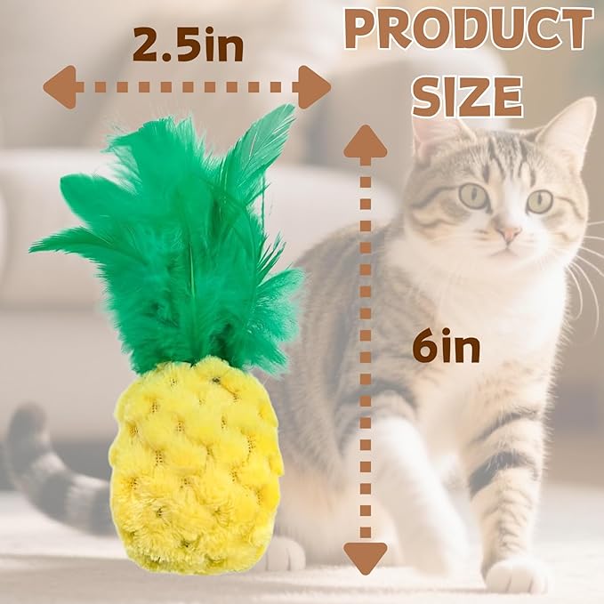 Catnip Feather Cat Toy (Pineapple, Cat)