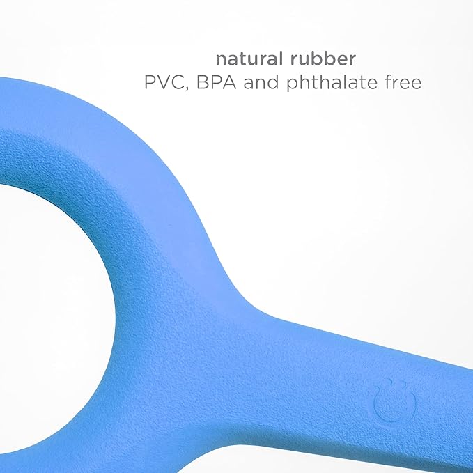 Ubbi Tuggle Dog Toy, Durable Natural Rubber Tug Toy with Ergonomic Grip for Medium to Large Dogs, Dishwasher Safe Interactive Fetch & Tug Toy, Blue