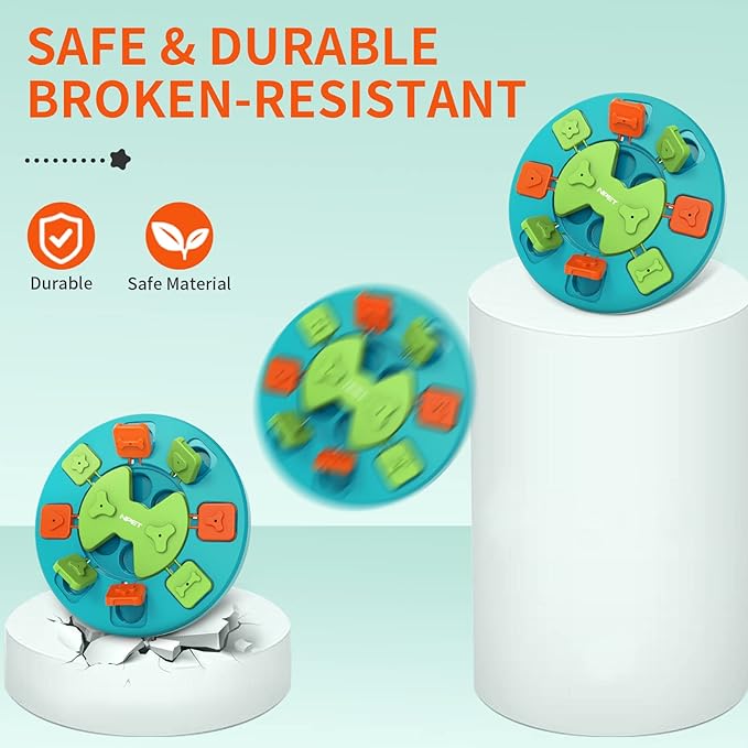 NPET Dog Puzzle Toy, Interactive Dog Enrichment Toys, IQ Training & Mental Enrichment Pet Toys for Small & Medium Dogs (Green, Level 2)