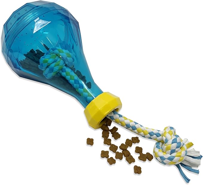 Our Pets IQ Treat Tug & Activity Puzzle Toy - Interactive Rope Toy for Dogs With Treats or Dry Food - Medium 7.5"