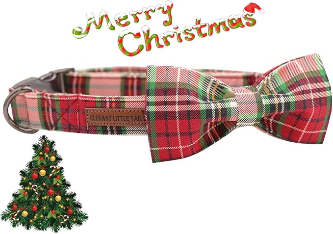 Elegant little tail Dog Collar with Bow, Comfotable Dog Bowtie, Bowtie Dog Collar Adjustable Dog Collars for Small Medium Large Dogs and Cats
