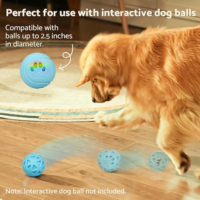 Interactive Dog Ball Cover, Dog Toy Puzzle Ball – Expands Toy Size for Extended Play. Made of Durable Natural Rubber for Tough chewers. (Blue)