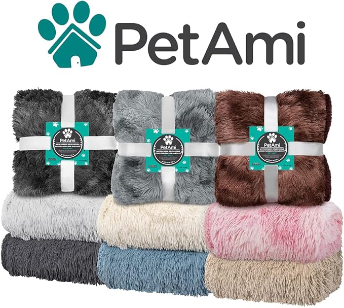 PetAmi Waterproof Dog Blanket for Small Medium Dogs, Calming Fleece Cat Blanket, Couch Protector Washable Sherpa Faux Fur Pet Throw for Puppy, Soft Reversible 29x40 Taupe