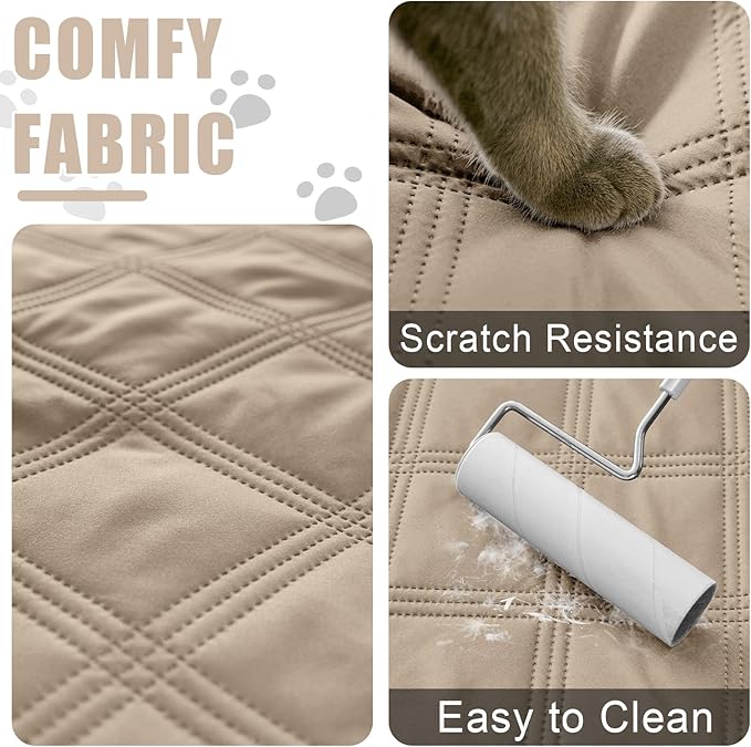 Smiry Waterproof Dog Bed Cover Blanket 40x50, Soft Reversible Pet Blanket, Washable Leakproof Cats Dogs Couch Cover for Sofa, Couch, Furniture, Taupe/Taupe