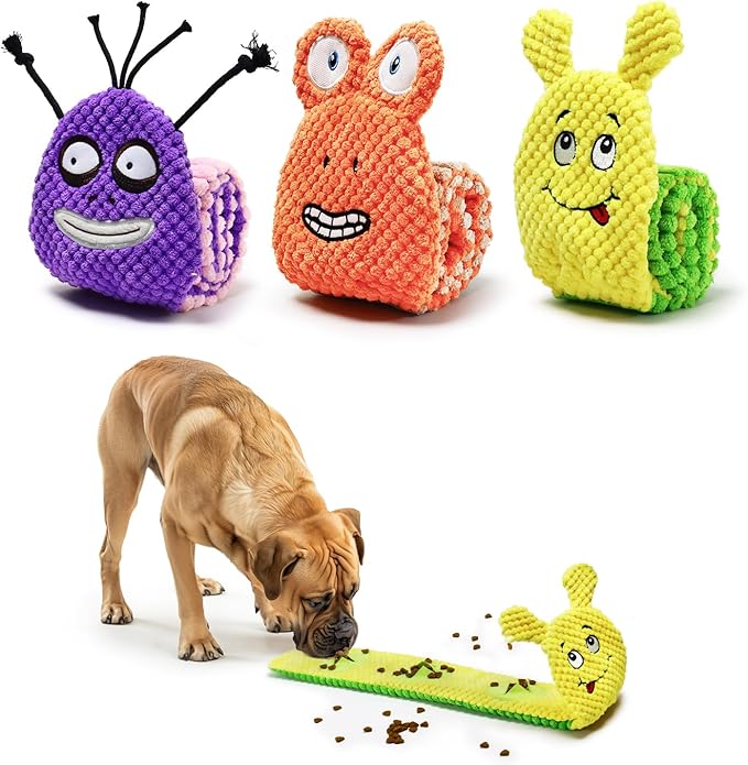 No Stuffing Squeaky Dog Toys 3-Pack – Interactive Crinkle Plush Snuffle Toys, Tug of War Toy for Small, Medium, and Large Dogs, Soft Puppy Toys, Ideal Gift for Dogs (3 PCS)