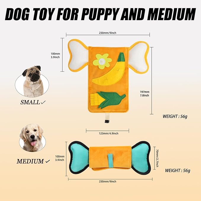 Melede Dog Puzzle Toy, Tough Plush and Nylon Fabric Puzzle Dog Toy, Stimulating Dog Toys, Dog Squeak Toys
