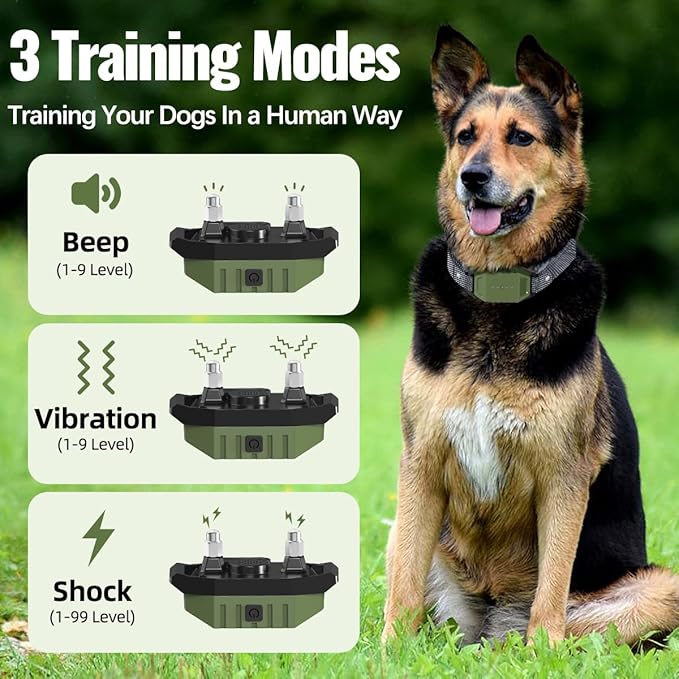 Shock Collar with Remote Control for Dogs, IP67 Waterproof Collar with Beep, Vibration, Safe Shock, Keypad Lock, Shock Collar for Dogs E-Collars for Large Medium Small Dog (10-120Lbs)
