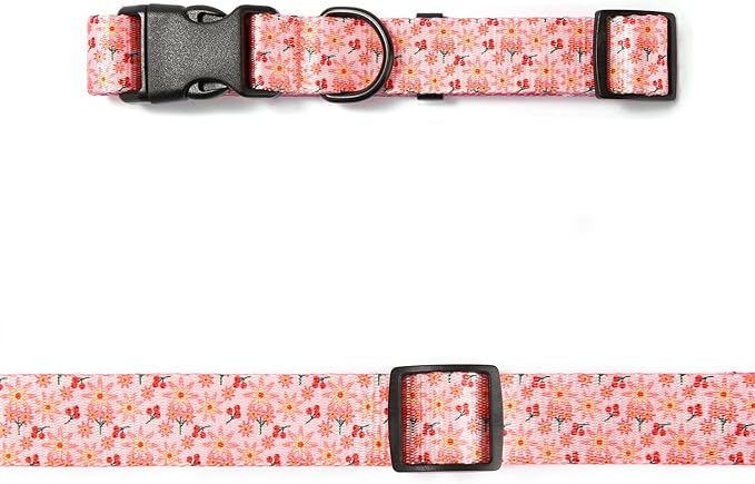 Female Dog Collars for Large Dogs - Safety Buckle Durable Light-Weight, Girl Dogs Collar for Big Dog Collar with Cute Patterns Soft Adjustable (Pink, XL)