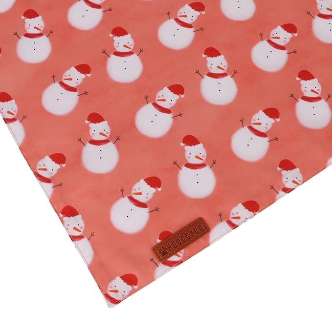 ADOGGYGO Dog Bandana Christmas Pet Scarf Bib Kerchief, Premium Durable Fabric, Red Green Santa Snowman Christmas Bandanas for Extra Large Dogs (X-Large)