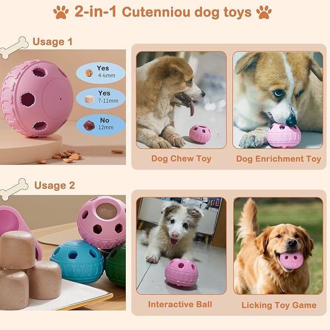 2 in 1 Interactive Dog Toy and Silicone Tray with Lid, Dog Enrichment Toys for Large Dogs 25-75 lbs, Freezable Dogs Chew Toy to Keep Them Busy, Frozen Treat Dispensing for Slow Food Training