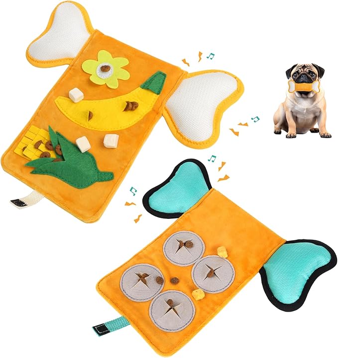 Melede Dog Puzzle Toy, Tough Plush and Nylon Fabric Puzzle Dog Toy, Stimulating Dog Toys, Dog Squeak Toys