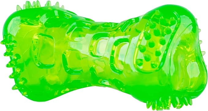 Hyper Pet Dura-Squeaks Super Squeaking Durable Floating Bouncing Dog Chew Toy, Bone, Green, Pack of 1