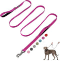 Fida 10ft Heavy Duty Dog Leash with 2 Comfortable Padded Handles, Traffic Handle & Advanced Easy Snap Hook, Reflective Walking Lead for Large, Medium & Small Breed Dogs, Rose