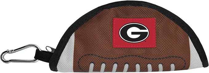 Pets First NCAA Georgia Bulldogs Collapsible Dog Travel Bowl, Food and Water Bowl for Dogs & Cats. Lightweight Leak-Proof Pet Bowl for Travel with Football Field & Pebble-Grain Design