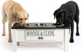 GTW Personalized Elevated Triple Dog Bowl Stand for Large, Medium, Small, X-Small Dogs - 3 Stainless Steel Food and Water Bowls - Raised Dog Dish with Internal Storage (Large, Black)