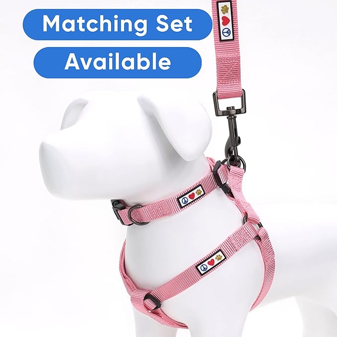 Pawtitas Solid Step-in Dog Harness – Adjustable No-Pull Vest for Puppies to Seniors, Safe & Comfortable M Millennial Pink