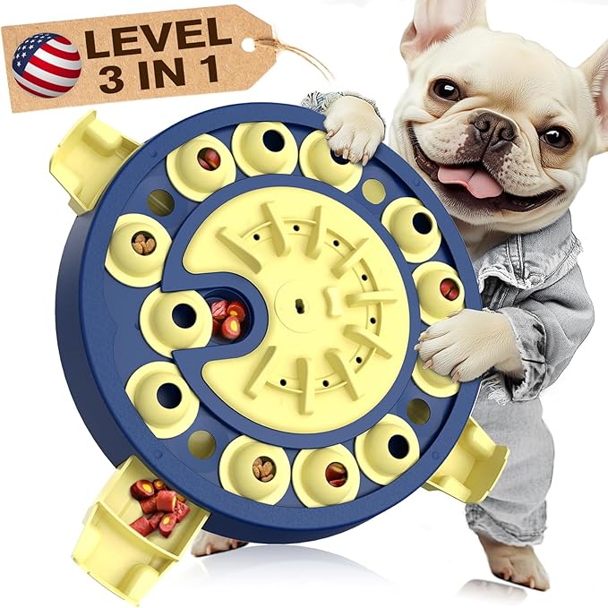 KADTC Dog Puzzle Toy, U.S. Brand & Design,Large Size,3 Levels of Step-by-Step Challenge,4 Ways to Play, Beginner-to-Advanced,Boredom Buster for Smart Dogs Mental Stimulation Enrichment Brain Games