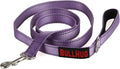 BULLHUG 6 FT Bulldog Leash with Padded Handle. Perfect for Bulldogs, French Bulldogs, Pugs & All Breeds. Leashes for Walking, Training Lead for Bulldogs (Reflective Stitching, Purple)