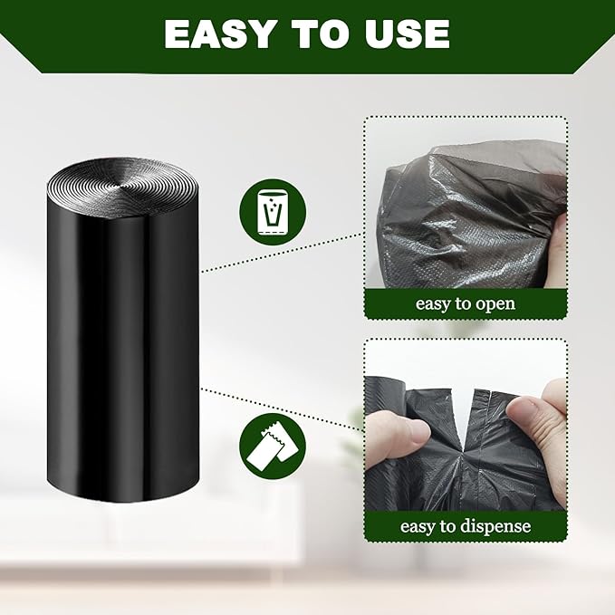 Dog Waste Bags 200 Pcs, Dog Waste Can Liners for 5L Dog Poop Trash Can Outside, 5 Pack Dog Poop Bags Rolls, Dog Poop Bags for Outdoor, Poop Bags for Dogs (200 PCS)