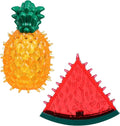 HomeSoGood 2pcs Dog Cooling Chew Toys, Summer Ice Interactive Dogs Toys, Watermelon Pineapple Shape Teething Toys