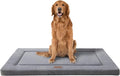 WESTERN HOME Large Dog Bed, Large Dog Crate Beds with Soft Wavy Plush Comfortable Anti-Slip Washable Pet Bed Mat for Dogs & Cats, Grey, 47x29 inches