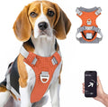 TagME No Pull Dog Harness with 2 Leash Clips,Lightweight & Visible for All-Day Walking,No Choke Pet Vest Includes AirTag Holder for Medium Dogs,Flare Orange
