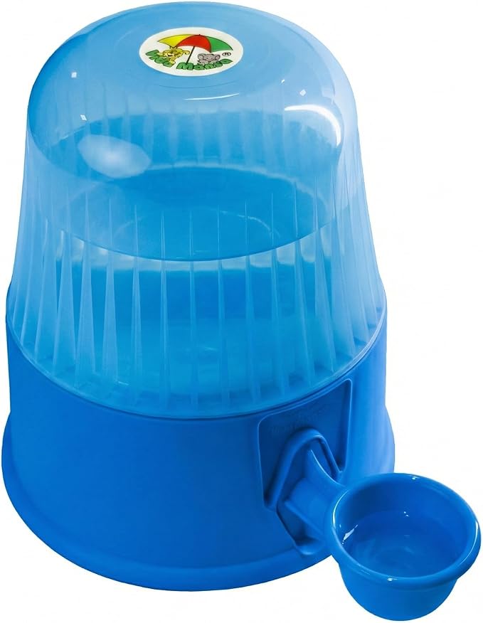 No Spill Pet Water Dispenser for Dogs and Cats, 67.6oz Gravity-Fed Water Bowl with Slow Drinking Design to Prevent Wet Fur, BPA-Free Polypropylene, Vida Mansa (Clear Light Blue)