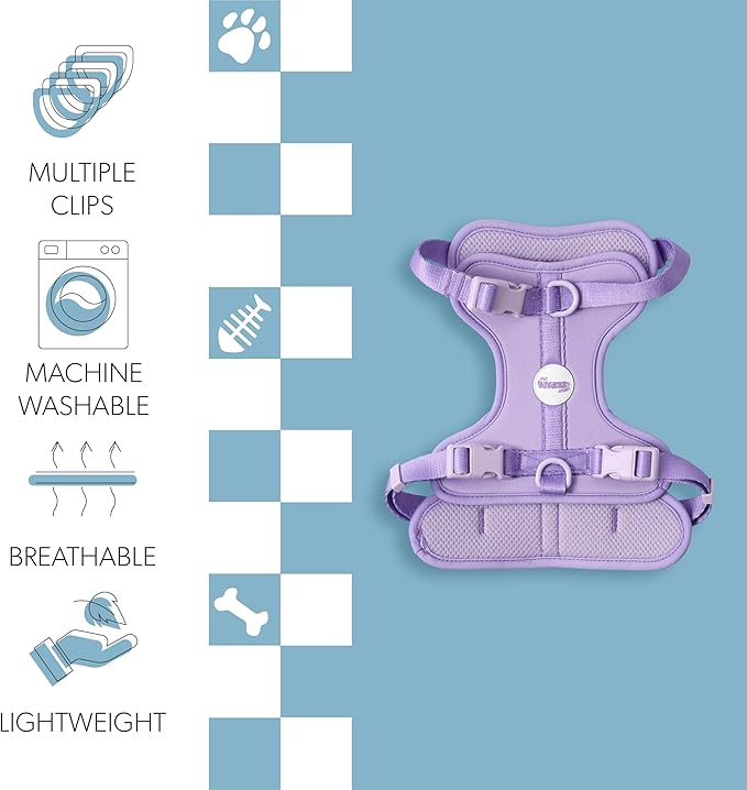 HNS1002H Arlo Medium Adjustable Soft Padded No Pull Pet Harness with 3 Buckles and 3 Leash Clips, Bramble