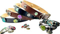 Collar & Cuff Matching Dog Collar and Owner Cuff Set with Snap Charms (XS (7" - 10"), Black (12mm Snaps))