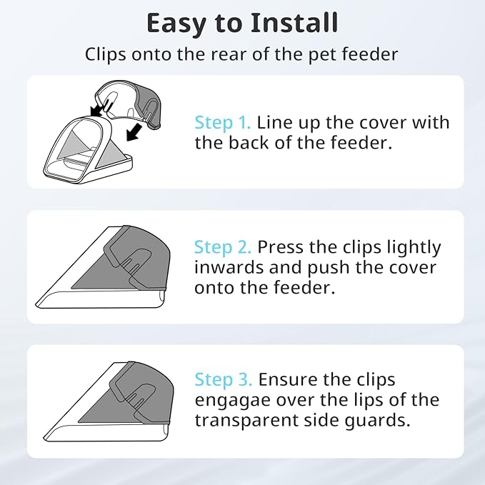 Rear Cover for Automatic Microchip Cat Pet Feeder - Prevents Persistent Pet from Getting Food from The Back of The Feeder (2 Pack)