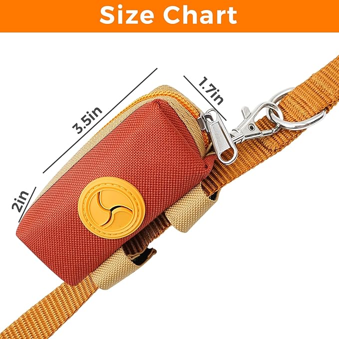 Dog Poop Bag Holder Zippered Pouch, Portable Dog Poop Bag Dispenser with 1 Metal Clip, Fashion Color Matching Canvas Waste Bag Holder for Leashes - Brown & Black